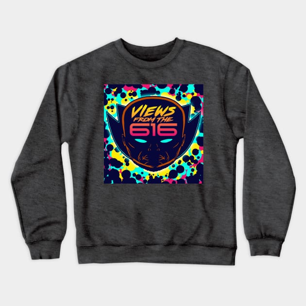 FRONT & BACK Miami Nights Views From The 616 Logo Crewneck Sweatshirt by ForAllNerds